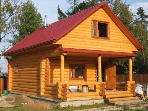 баня из оцилиндрованного бруса