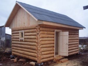 баня из строганного бревна